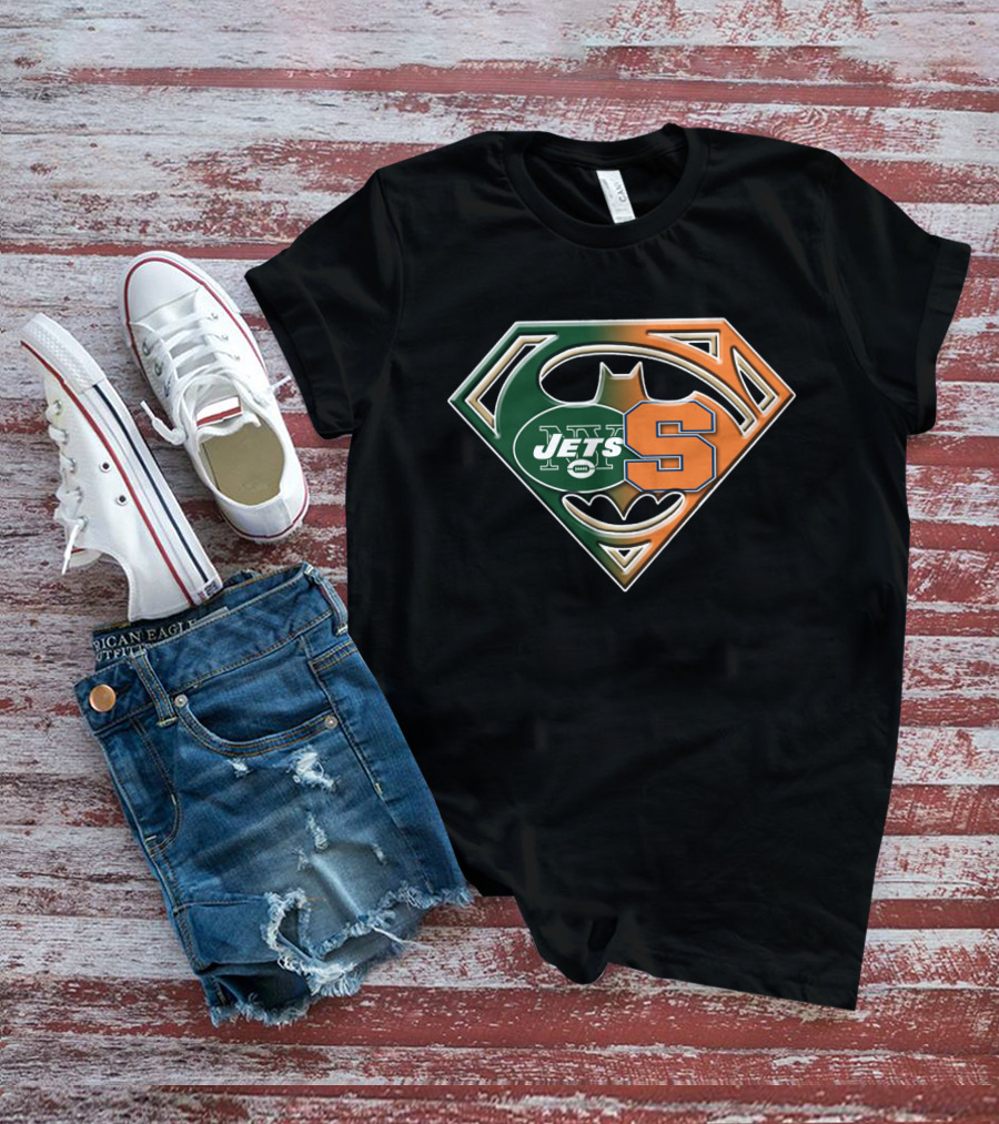 Jets Syracuse Batman Superman Logo Fusion T-Shirt