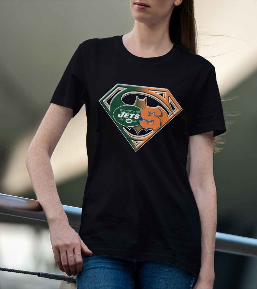 Jets Syracuse Batman Superman Logo Fusion T-Shirt