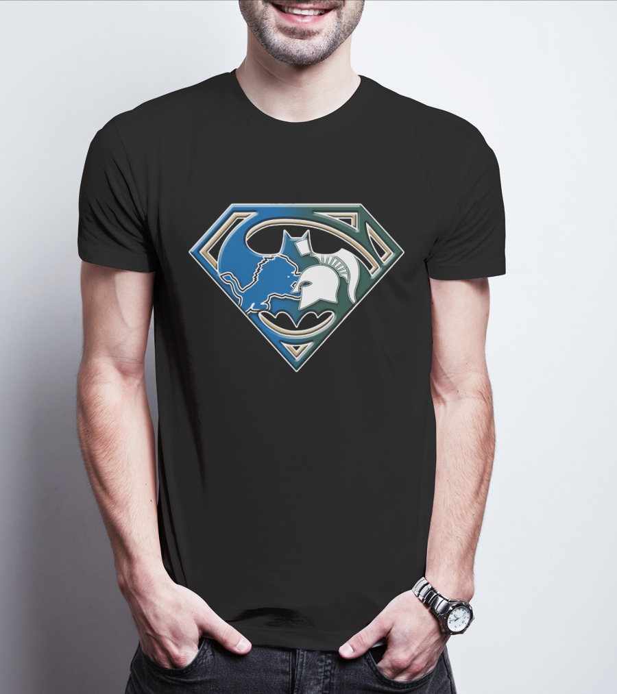 Superman Logo Batman Shape Lions Spartans Bat T-Shirt