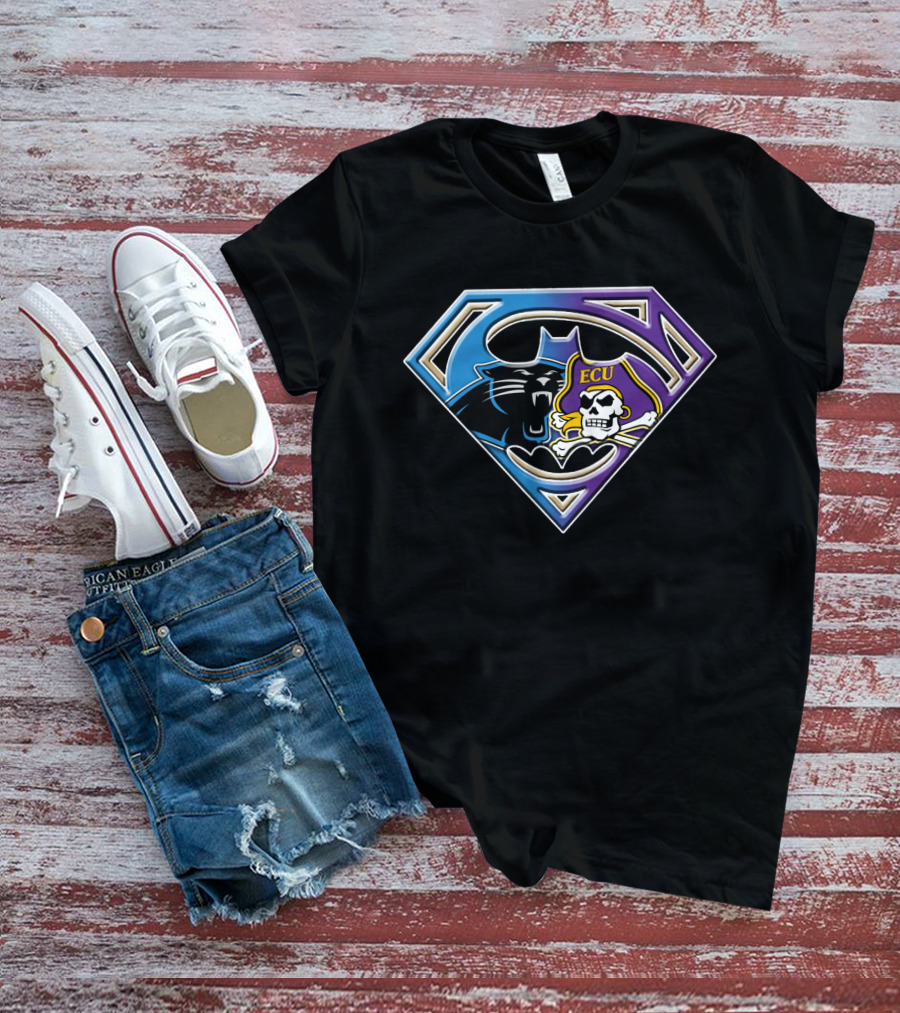 Superman Logo Carolina Panthers Ecu Pirates T-Shirt