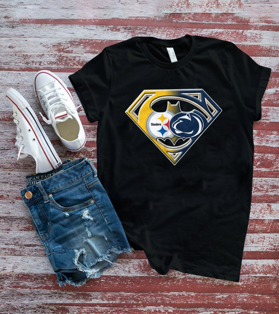 Steelers Penn State Batman Superman Logo Fusion Bat 113 T-Shirt