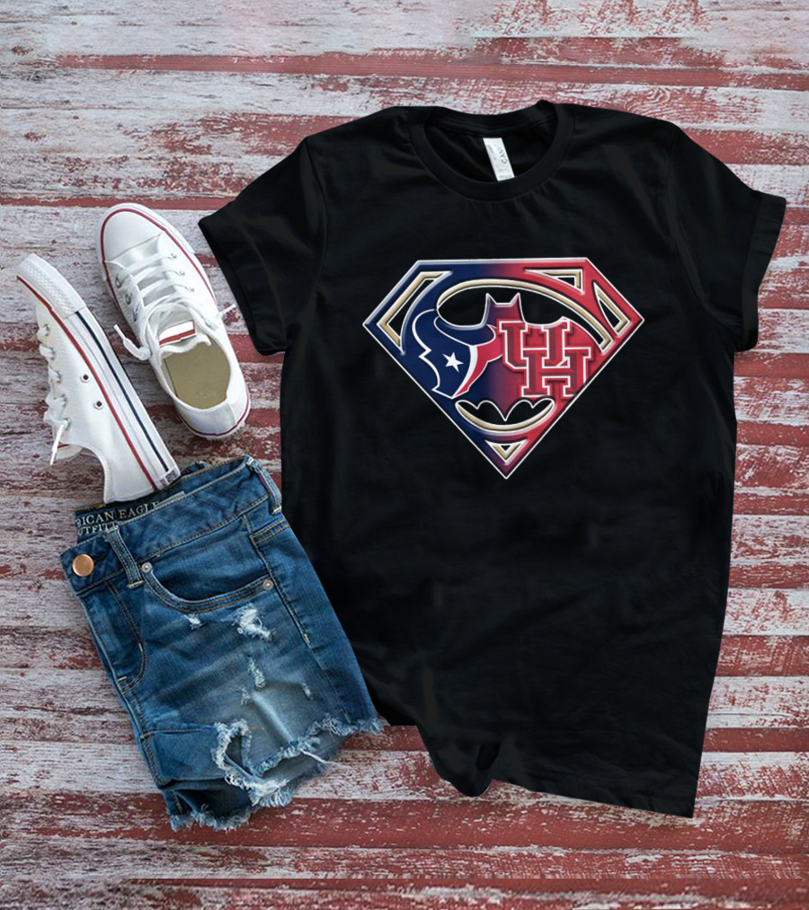 Houston Texans Uh Batman Superman Logo Bat 118 T-Shirt