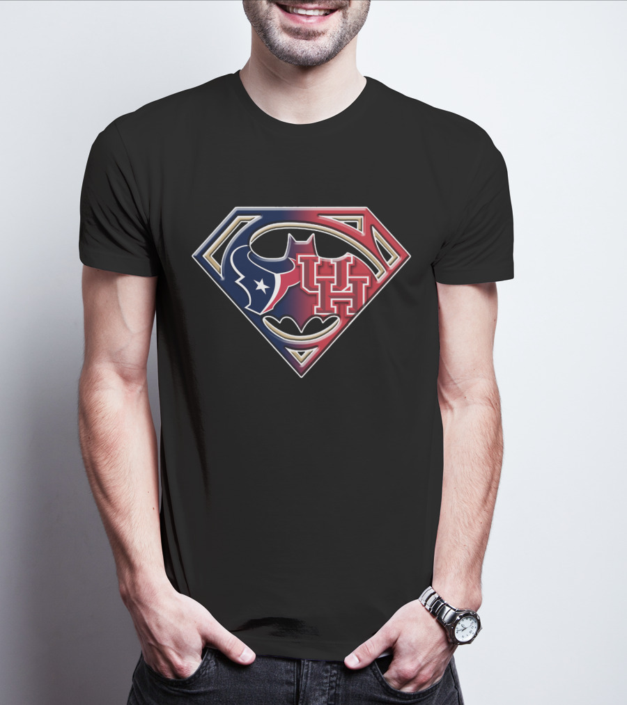 Houston Texans Uh Batman Superman Logo Bat 118 T-Shirt