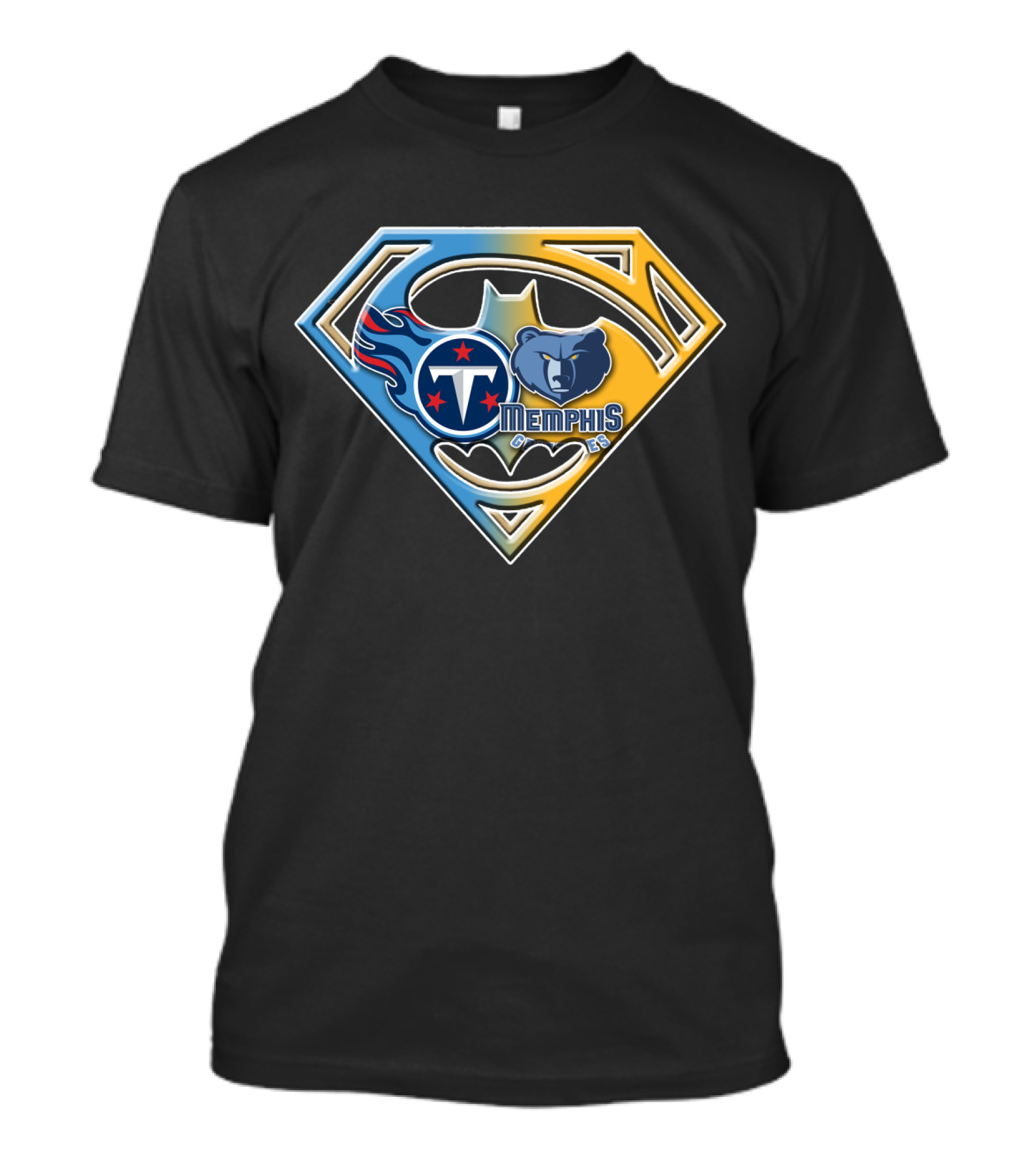 Memphis Grizzlies And Tennessee Titans Superhero Crossover Bat 128 T-Shirt
