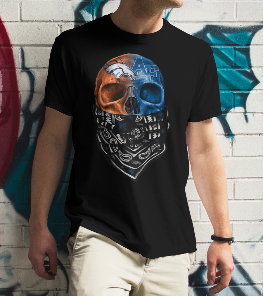 Af Broncos Skull Bandana Sku 015 T-Shirt