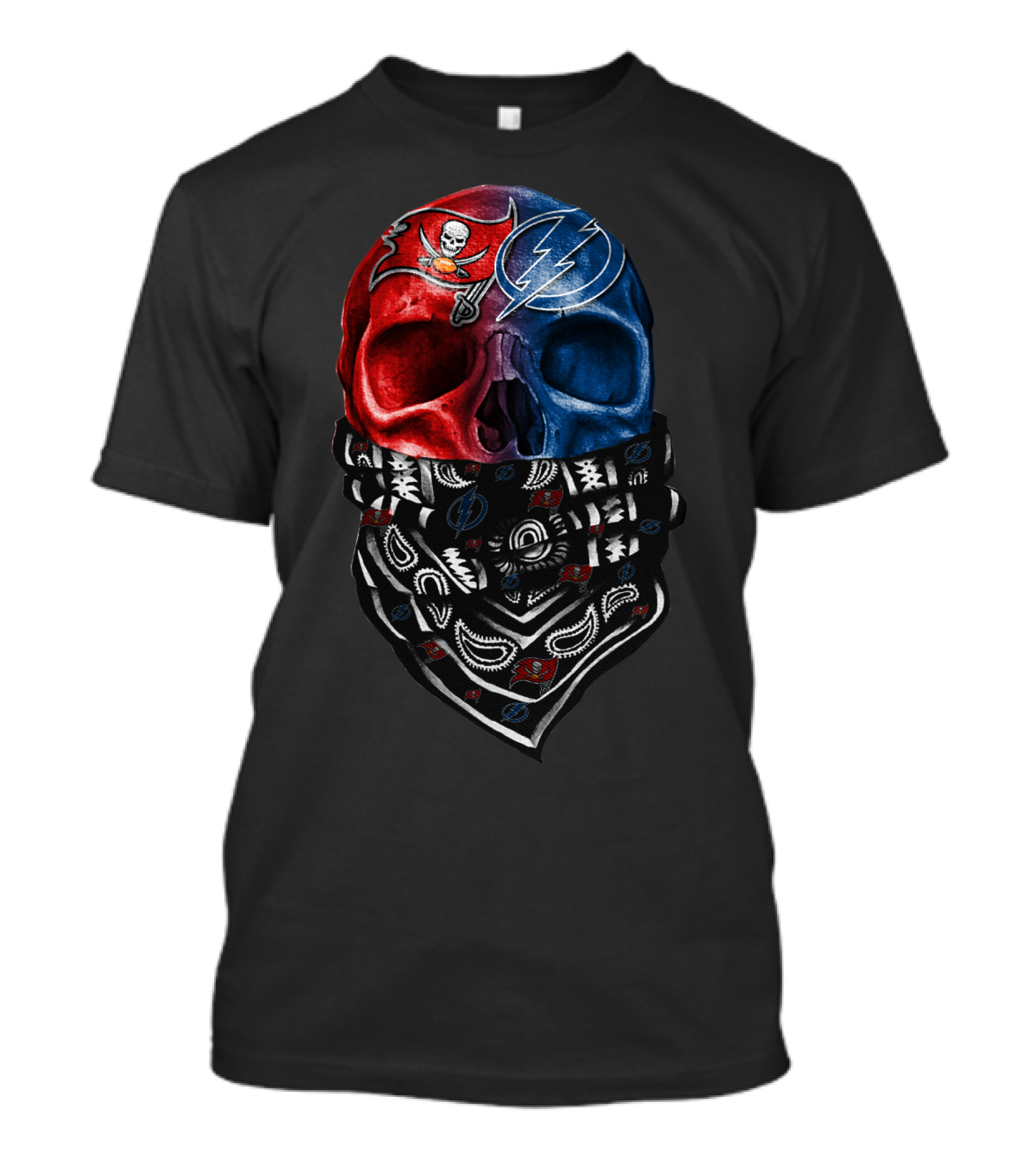 Buccaneers And Lightning Skull Bandana T-Shirt