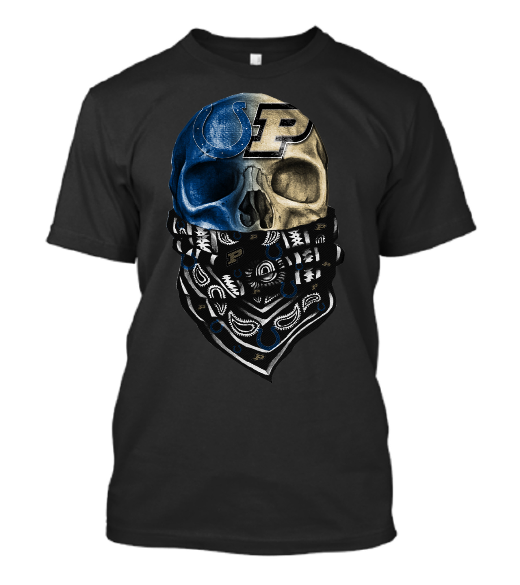 Colts Purdue Skull Bandana T-Shirt