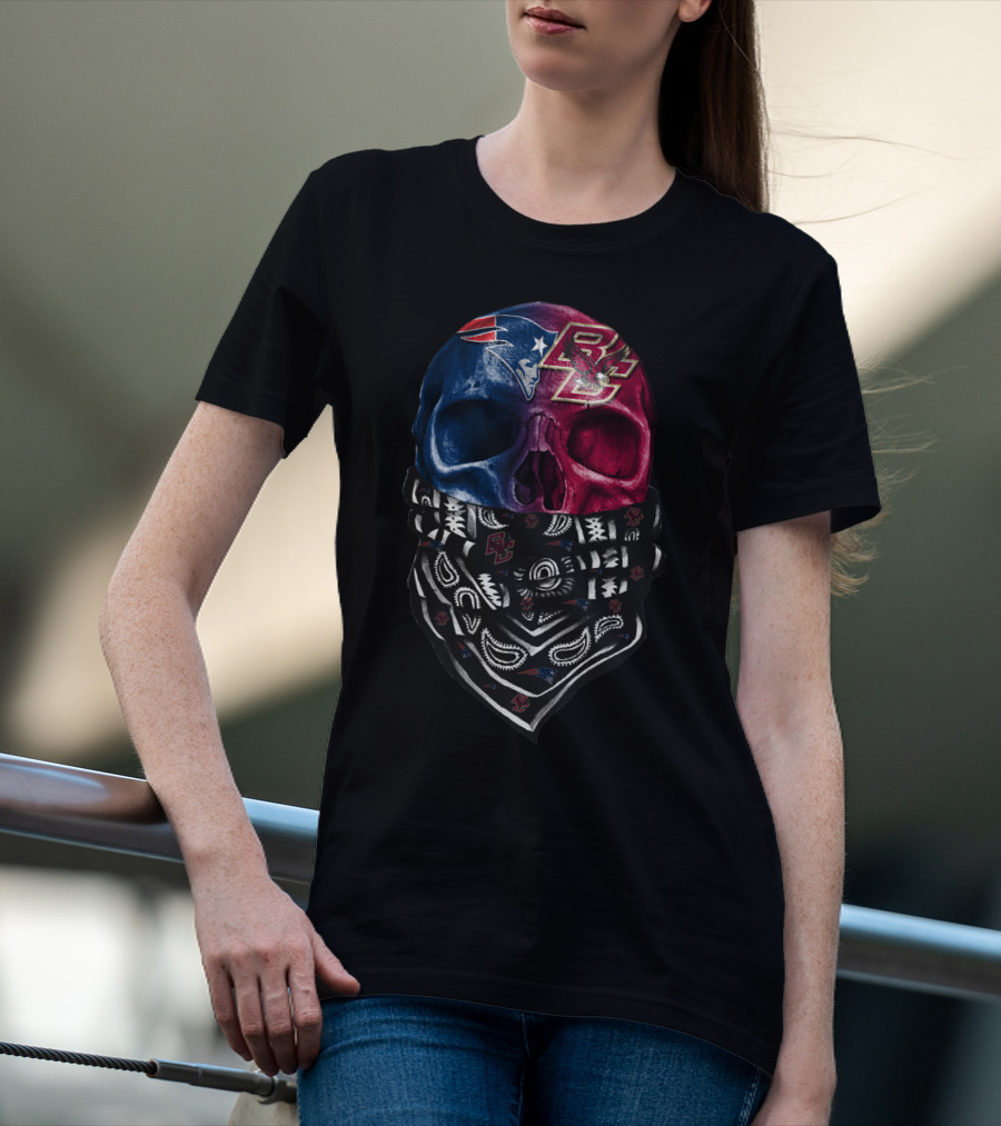New England Patriots Bc Eagles Split Skull Bandana T-Shirt