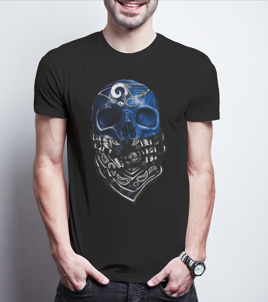 St. Louis Blues Skull Bandana T-Shirt