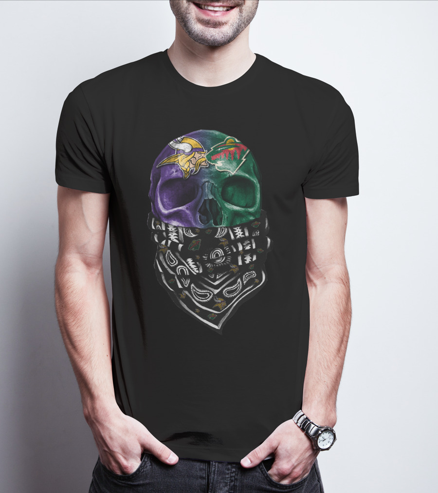 Minnesota Vikings Wild Skull Bandana T-Shirt
