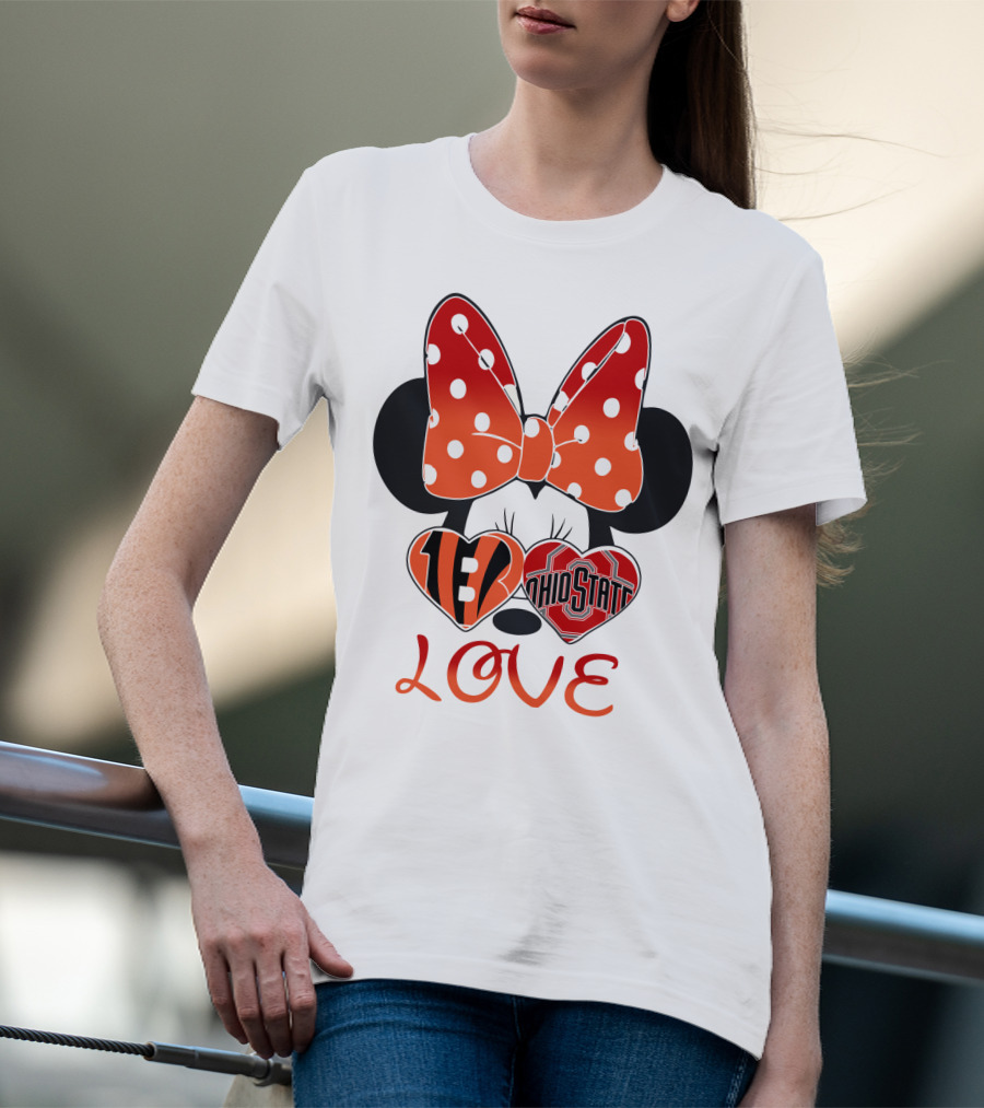 Minnie Mouse Bengals Ohio State Love T-Shirt