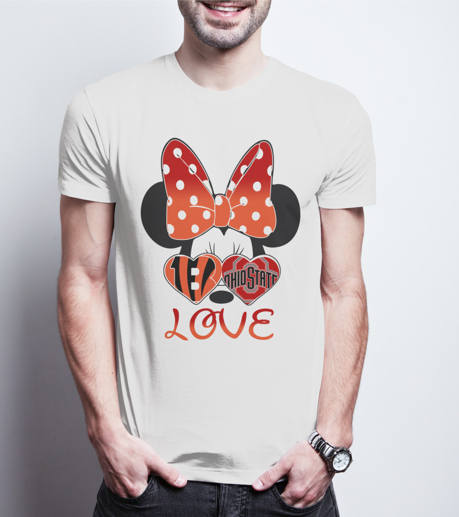 Minnie Mouse Bengals Ohio State Love T-Shirt