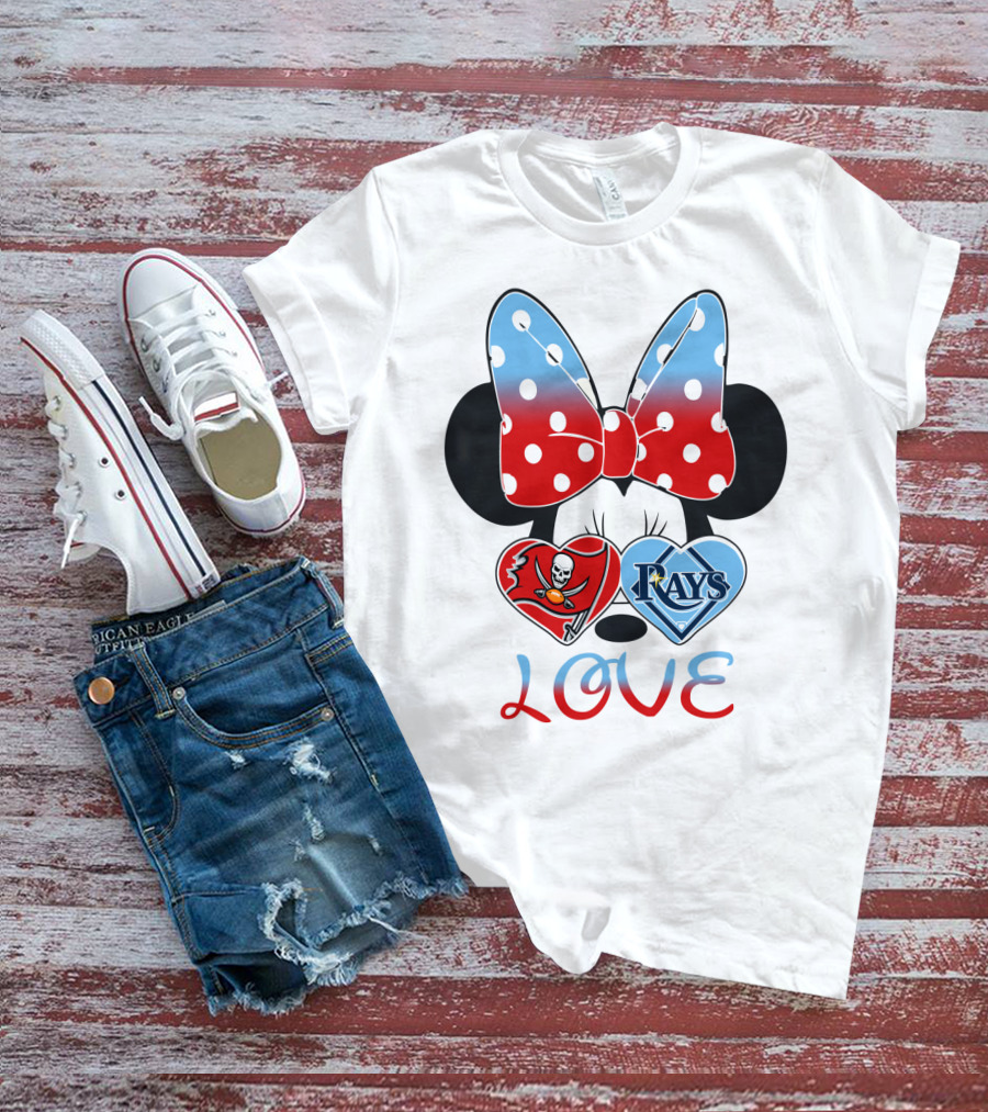 Minnie Mouse Love Tampa Bay Buccaneers Rays T-Shirt