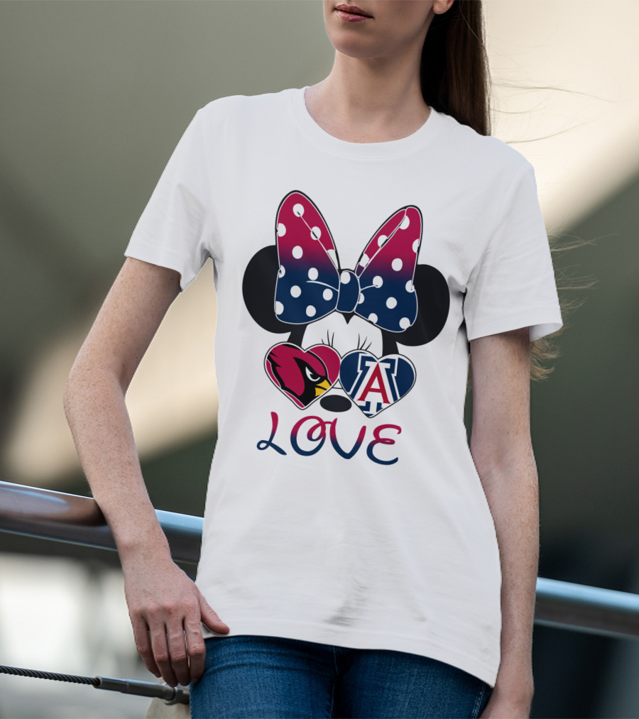 Minnie Mouse Cardinals Arizona Wildcats Love T-Shirt