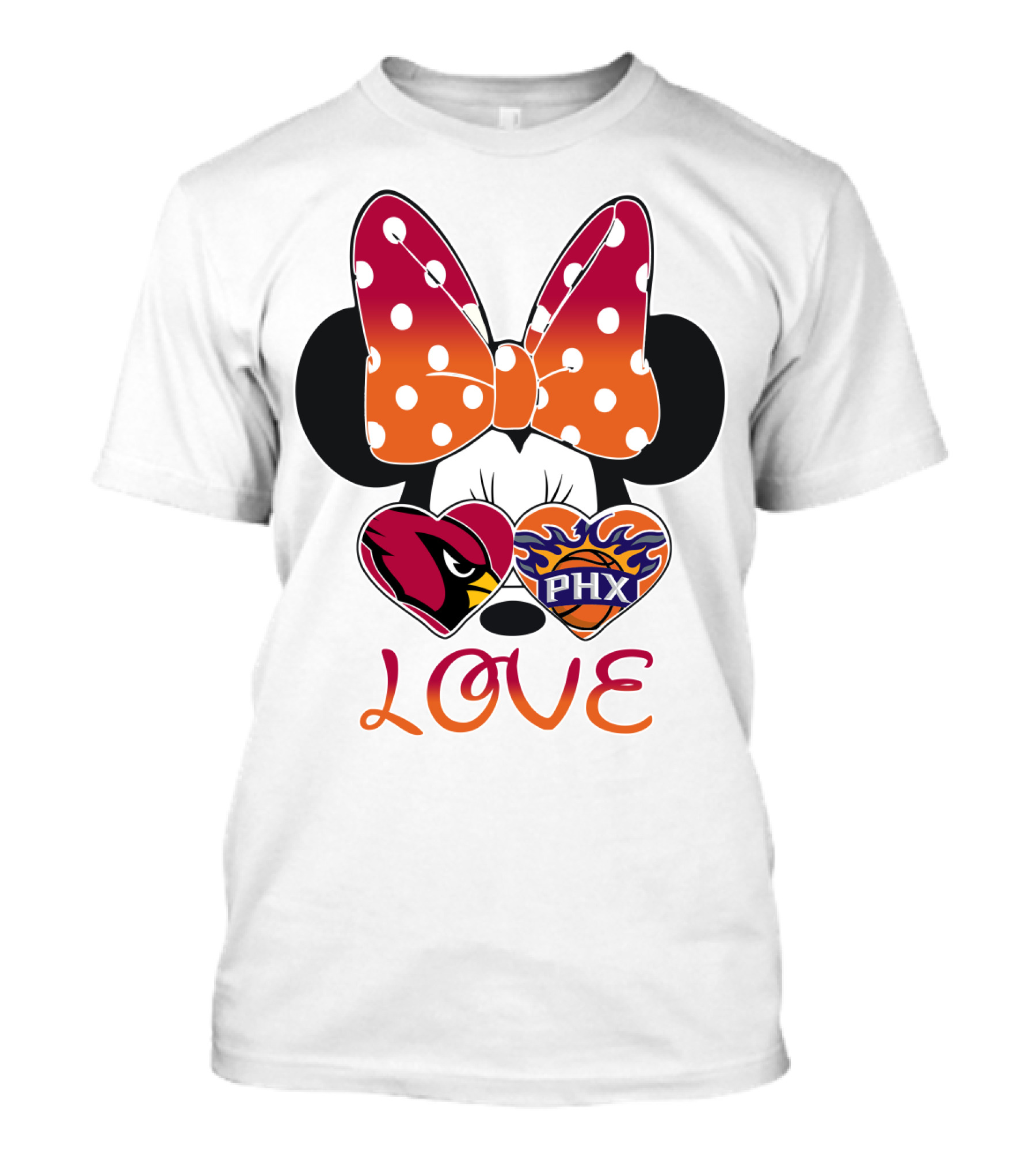 Love Mickey Mouse Minnie Bow Arizona Cardinals Phoenix Suns T-Shirt