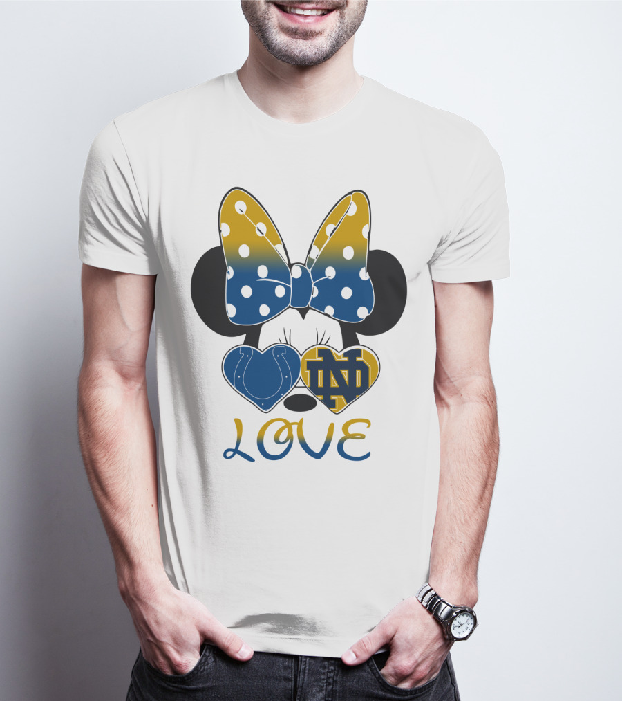 Love Notre Dame Polka Dot Bow Hearts T-Shirt