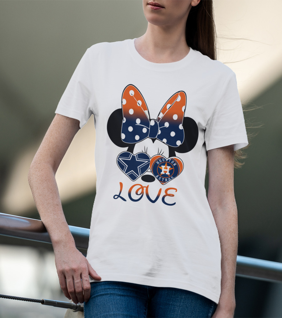 Mic 046 Houston Astros Dallas Cowboys Minnie Love T-Shirt