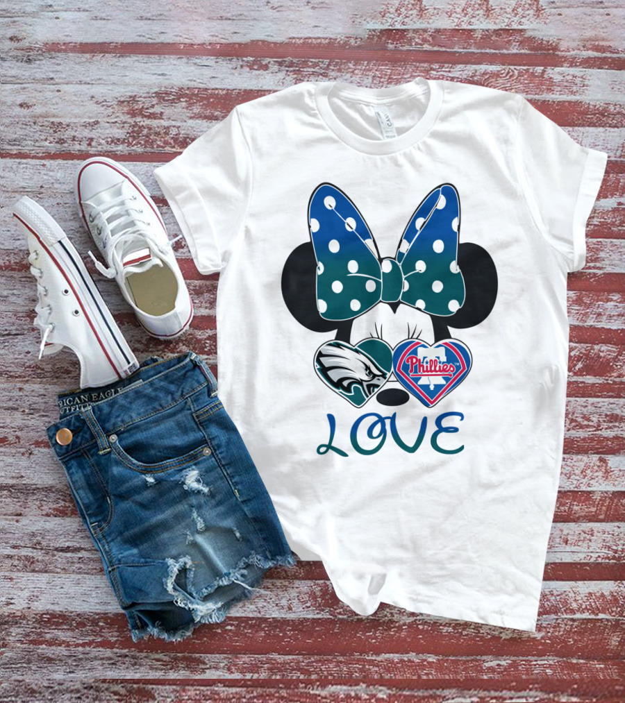 Minnie Mouse Love Eagles Phillies T-Shirt