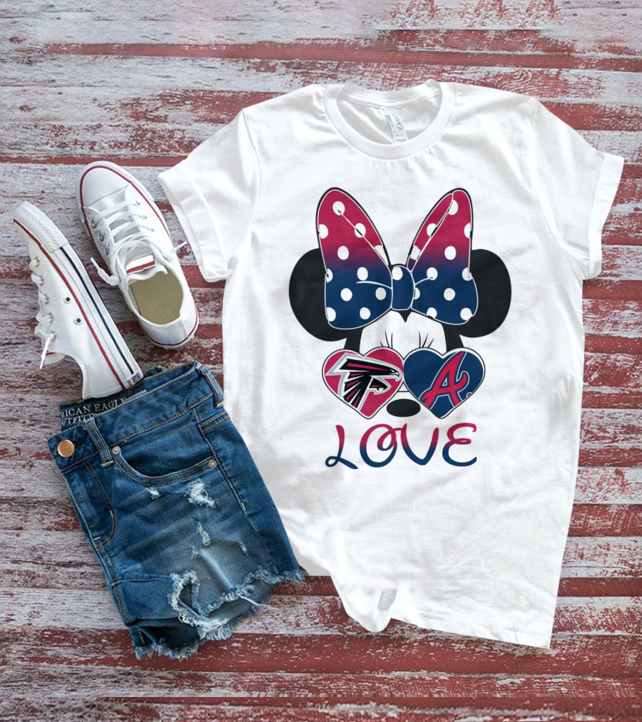 Love Minnie Bow Falcons Braves T-Shirt