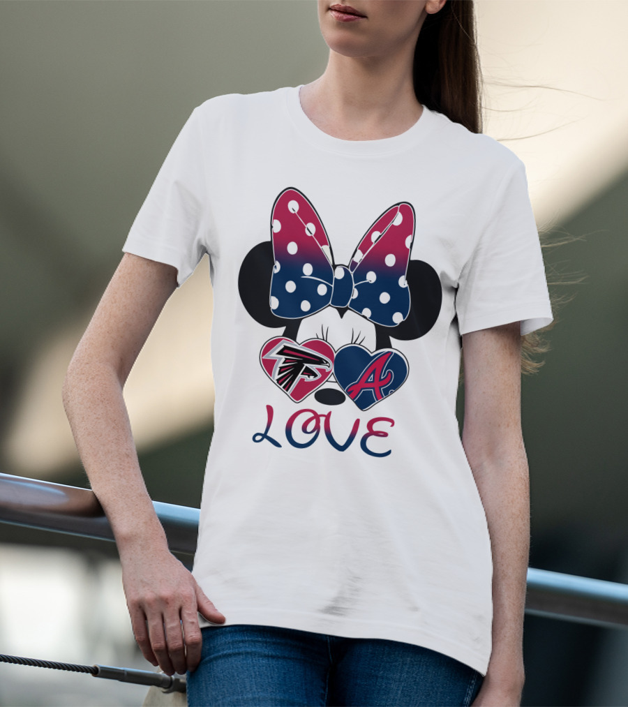 Love Minnie Bow Falcons Braves T-Shirt