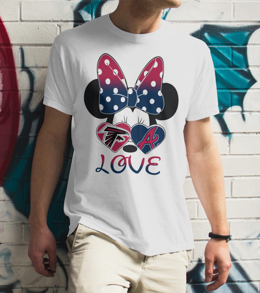 Love Minnie Bow Falcons Braves T-Shirt