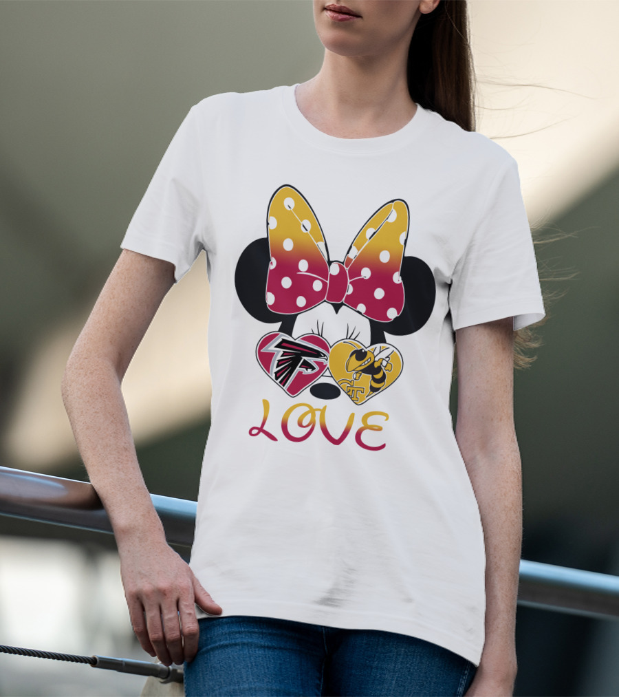 Falcons Georgia Tech Love Minnie Bow T-Shirt