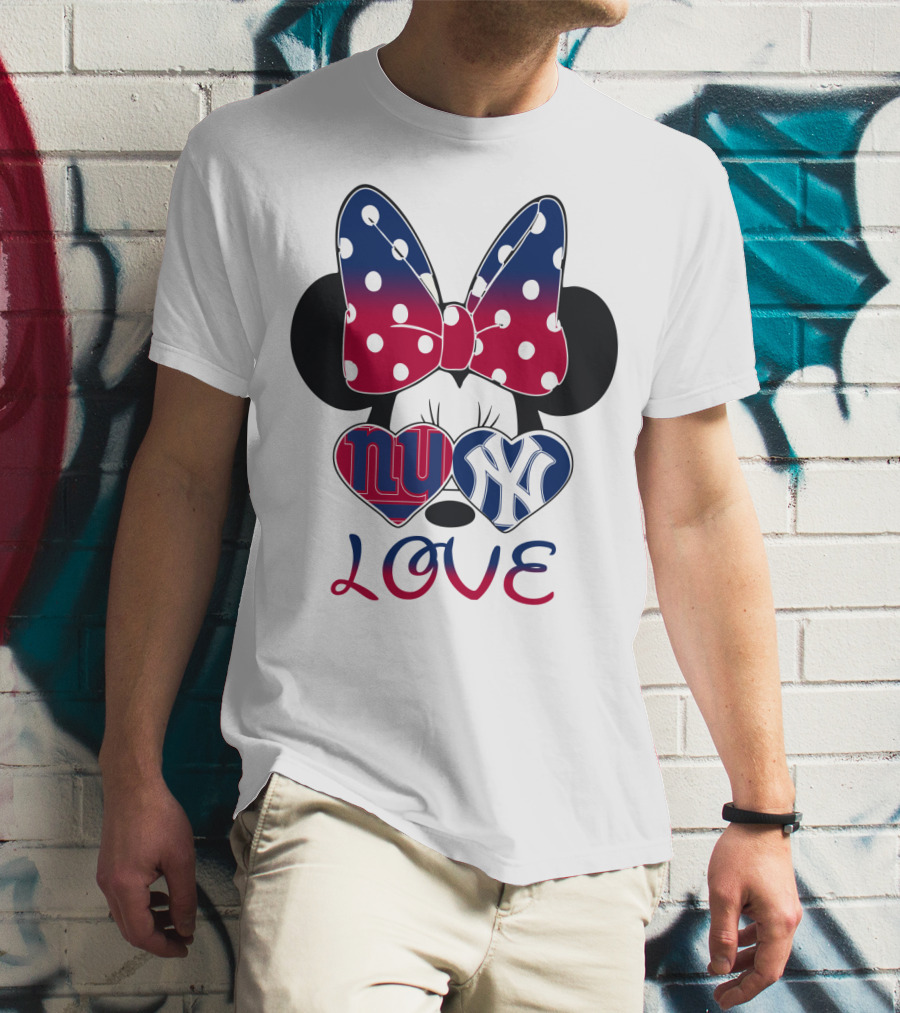 Mic 066 Minnie Bow Giants Yankees Love T-Shirt