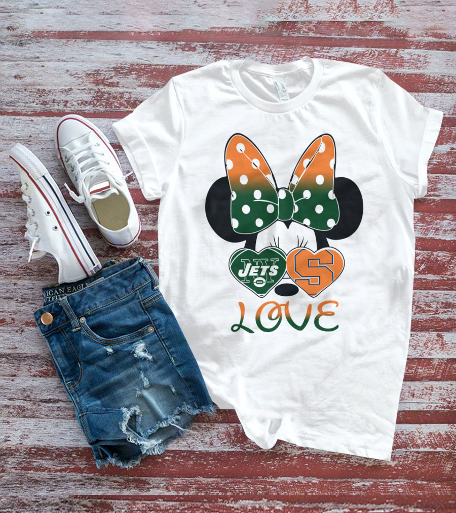 Ny Jets Syracuse Love Minnie Ears Bow T-Shirt