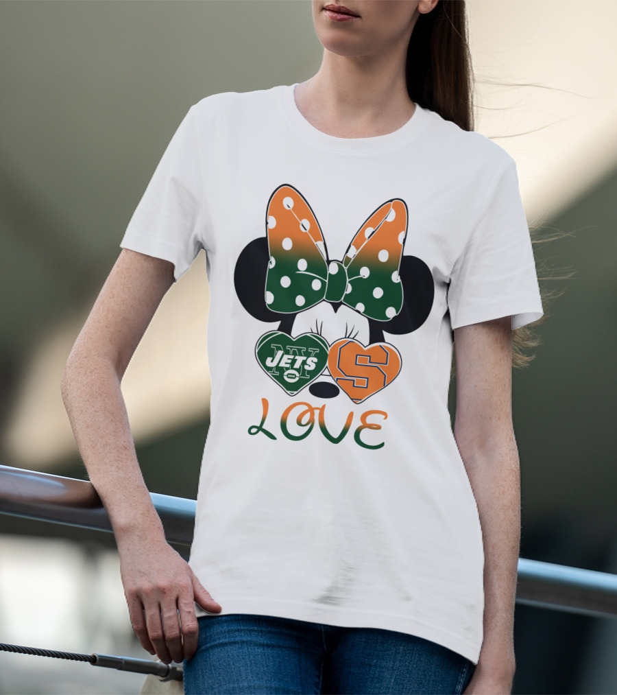 Ny Jets Syracuse Love Minnie Ears Bow T-Shirt