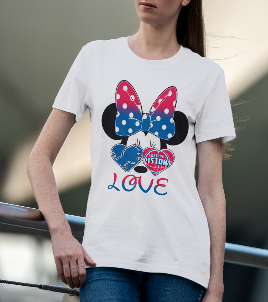 Detroit Pistons Lions Minnie Love T-Shirt