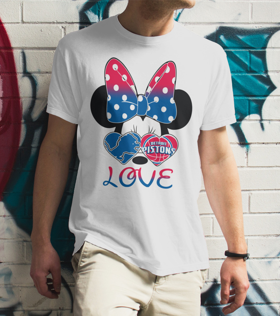 Detroit Pistons Lions Minnie Love T-Shirt