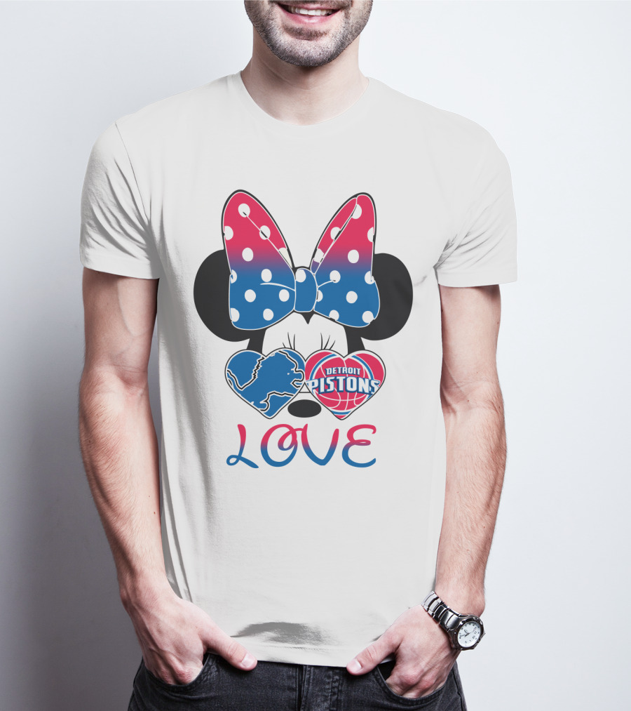 Detroit Pistons Lions Minnie Love T-Shirt