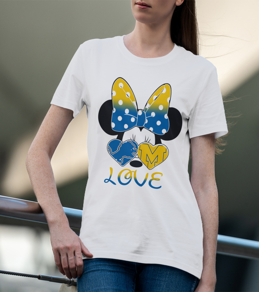 Minnie Bow Lions Michigan Love T-Shirt