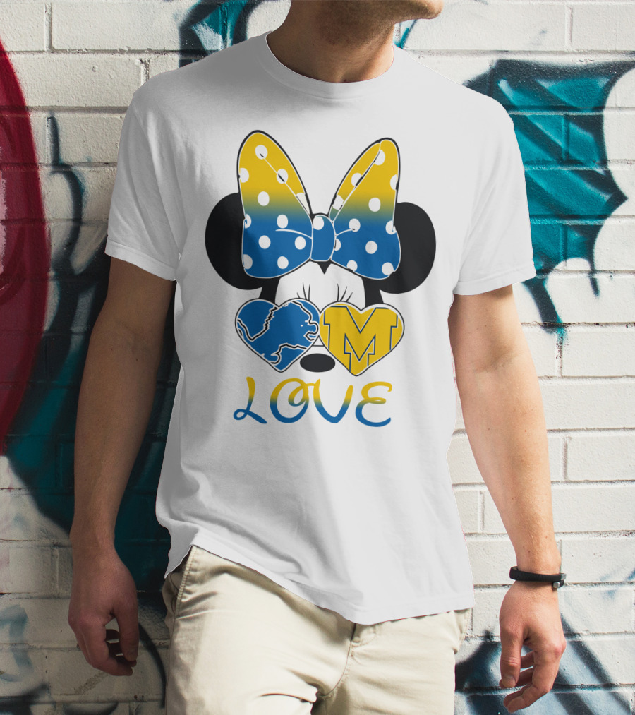 Minnie Bow Lions Michigan Love T-Shirt