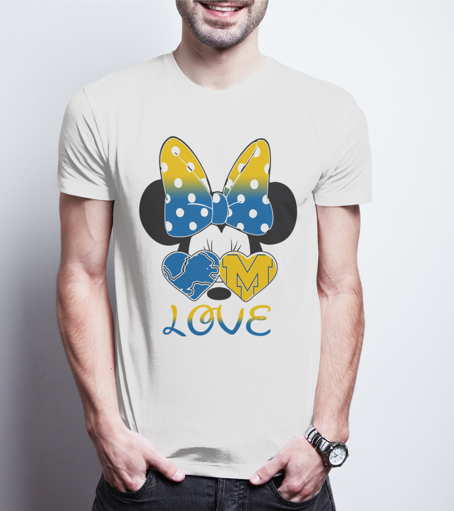 Minnie Bow Lions Michigan Love T-Shirt