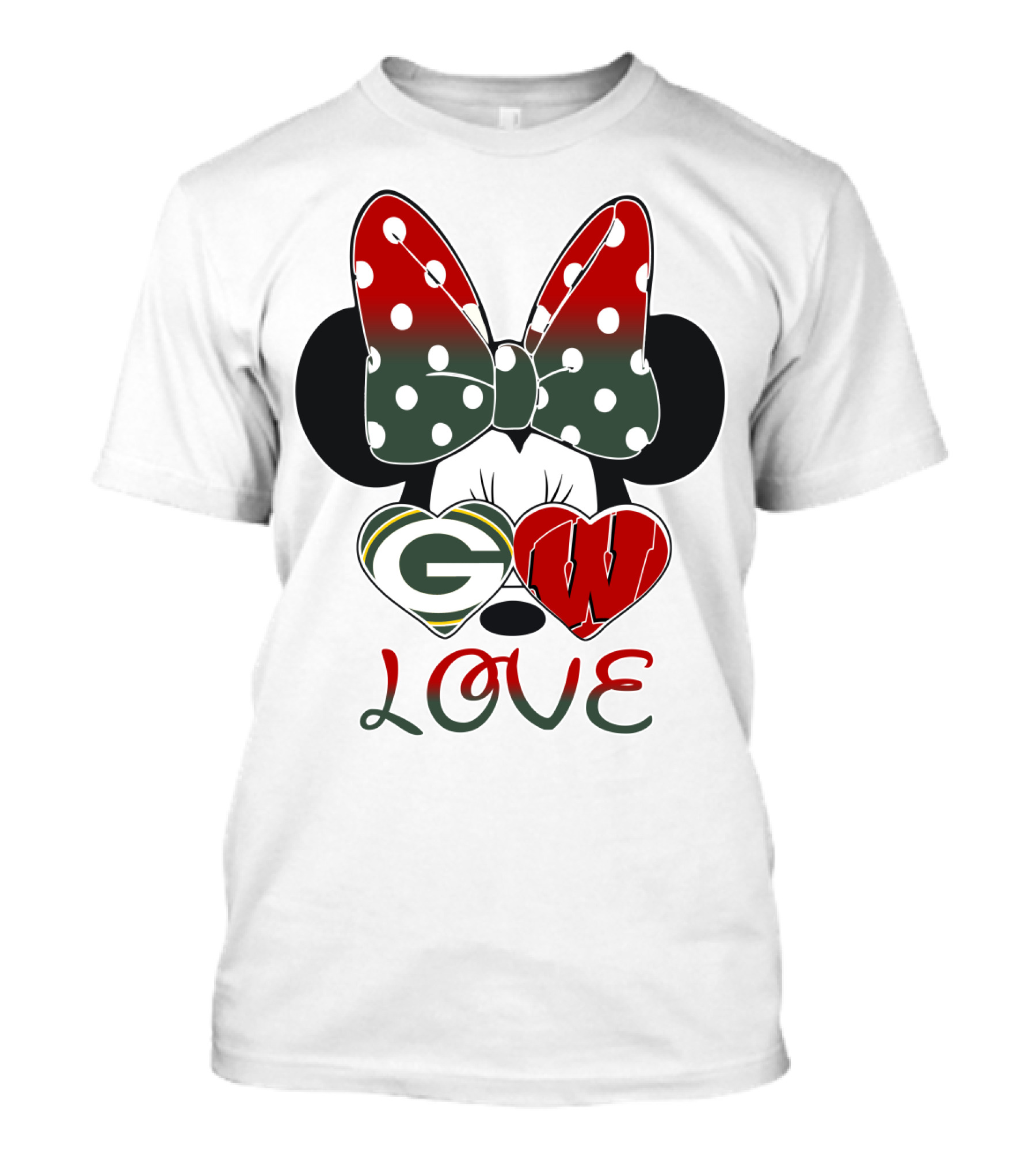 Minnie Mouse Packers Badgers Love T-Shirt