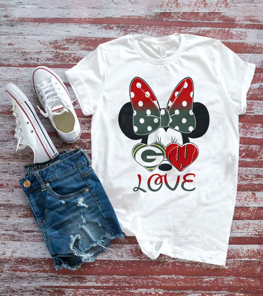 Minnie Mouse Packers Badgers Love T-Shirt