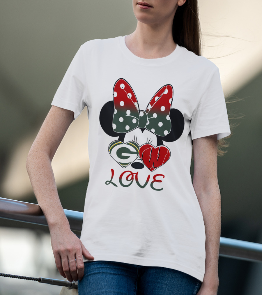 Minnie Mouse Packers Badgers Love T-Shirt