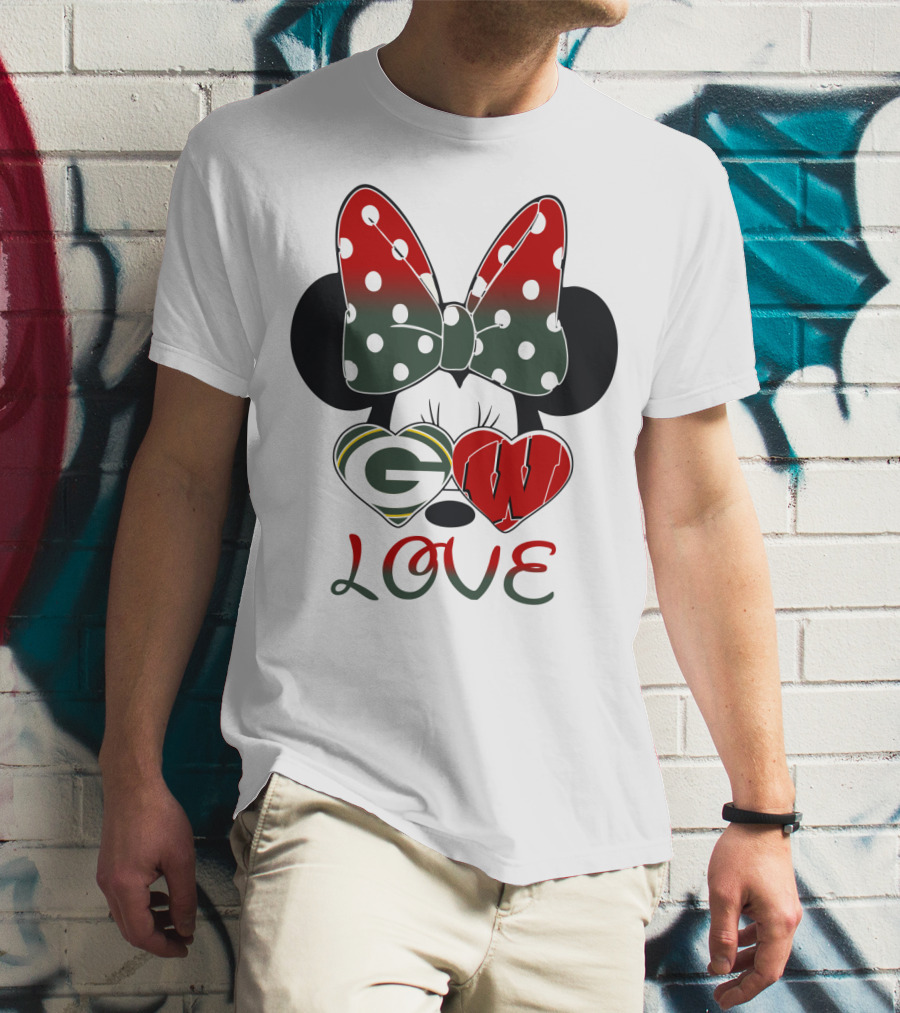 Minnie Mouse Packers Badgers Love T-Shirt
