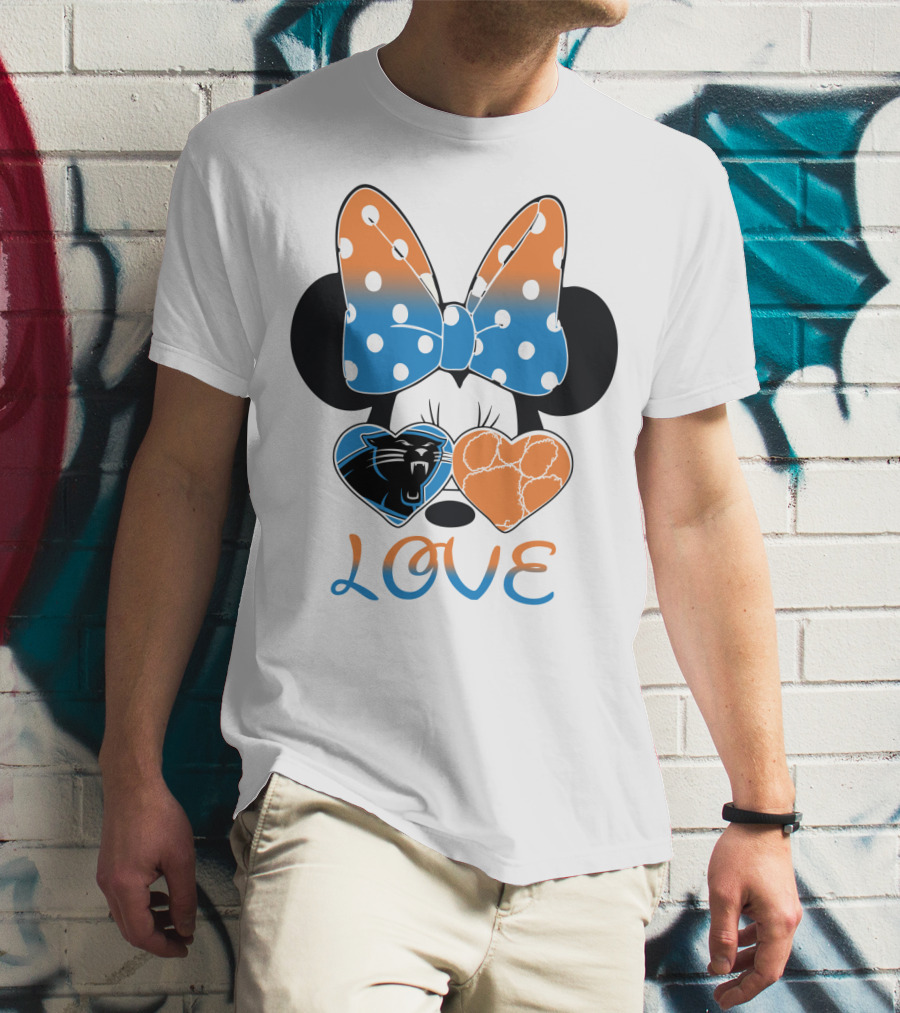 Minnie Mouse Bow Love Panthers Clemson Mix T-Shirt
