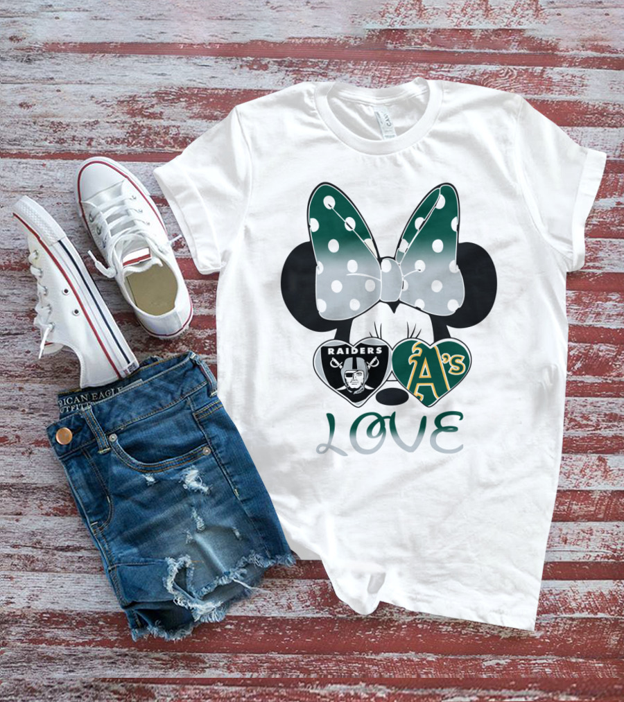 Raiders A's Love Minnie Mouse Bow T-Shirt