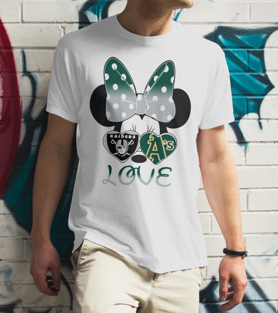 Raiders A's Love Minnie Mouse Bow T-Shirt