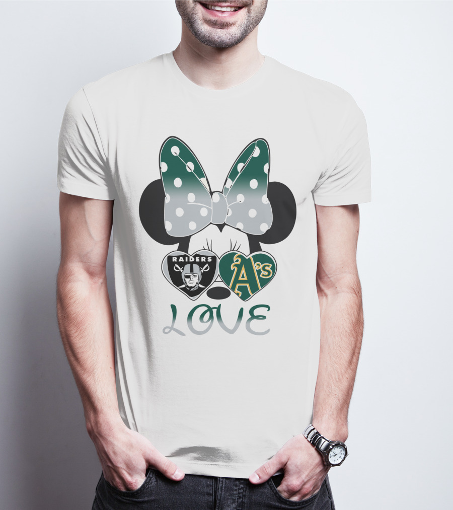 Raiders A's Love Minnie Mouse Bow T-Shirt