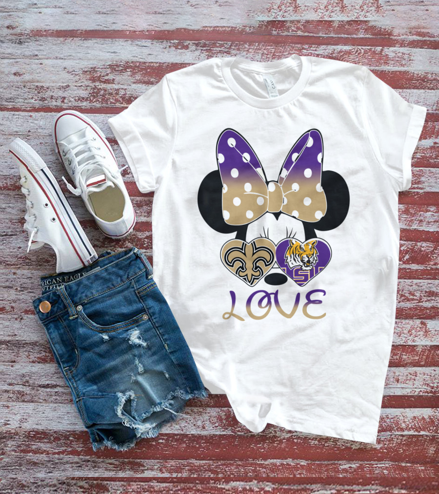 Love Lsu Saints Minnie Bow T-Shirt