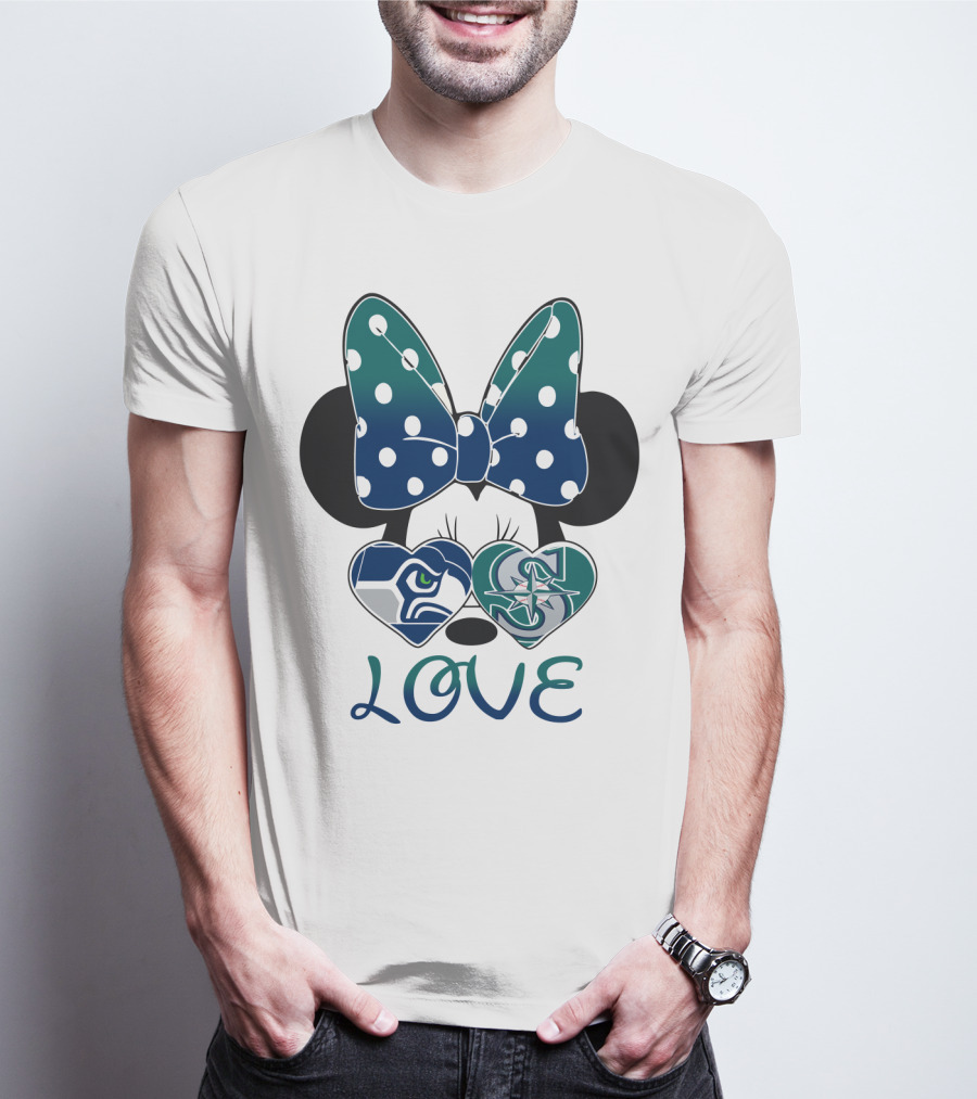 Love Minnie Mouse Seahawk Mariners T-Shirt