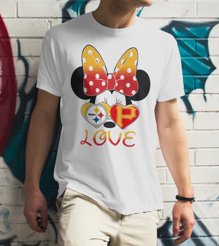Steelers Pirates Minnie Mouse Love T-Shirt