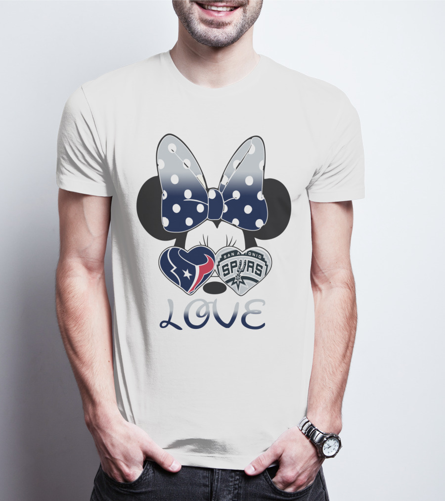 Mic 119 Minnie Love Houston Texans San Antonio Spurs T-Shirt