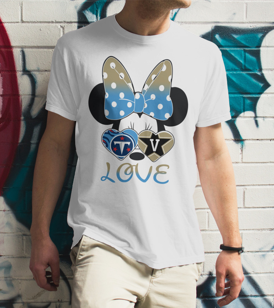 Love Tennessee Titans Vanderbilt Minnie Bow T-Shirt