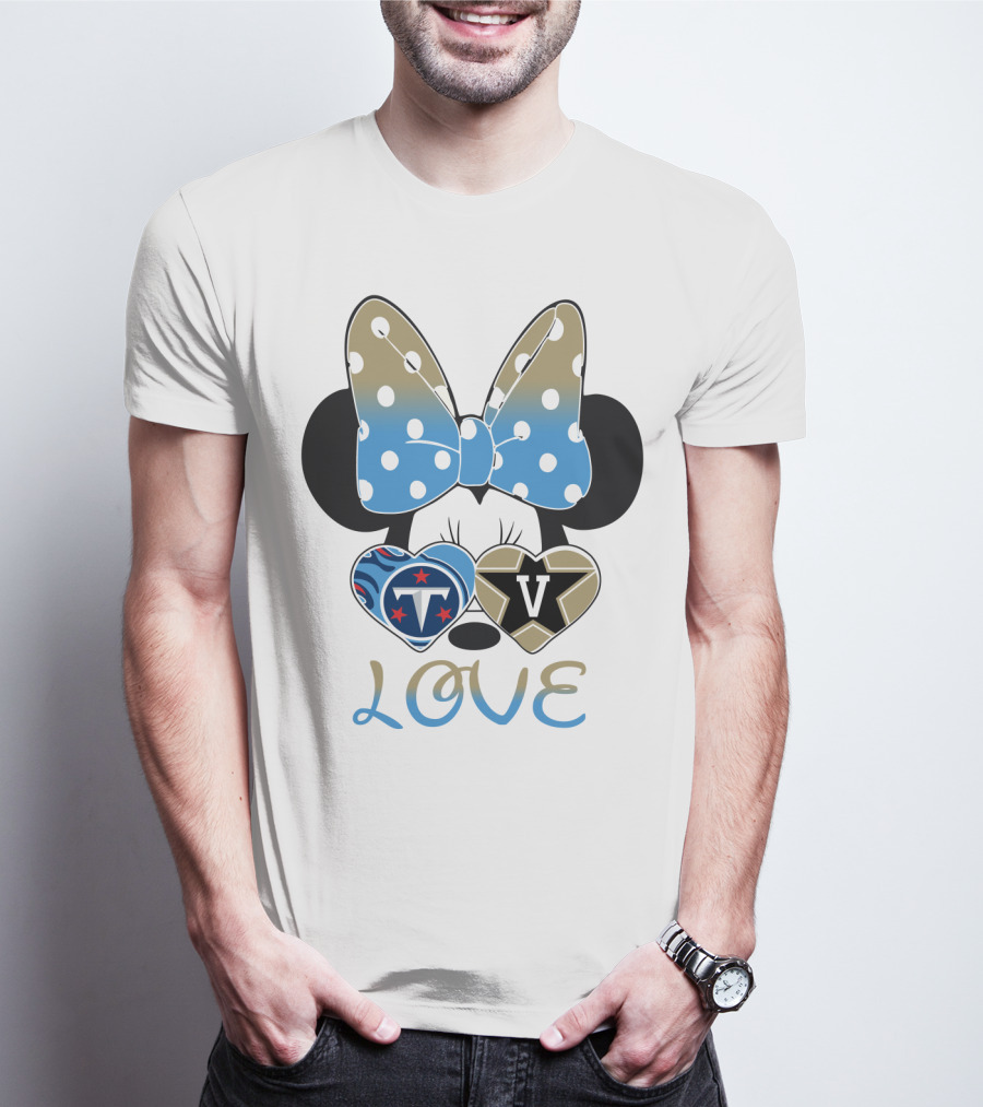 Love Tennessee Titans Vanderbilt Minnie Bow T-Shirt