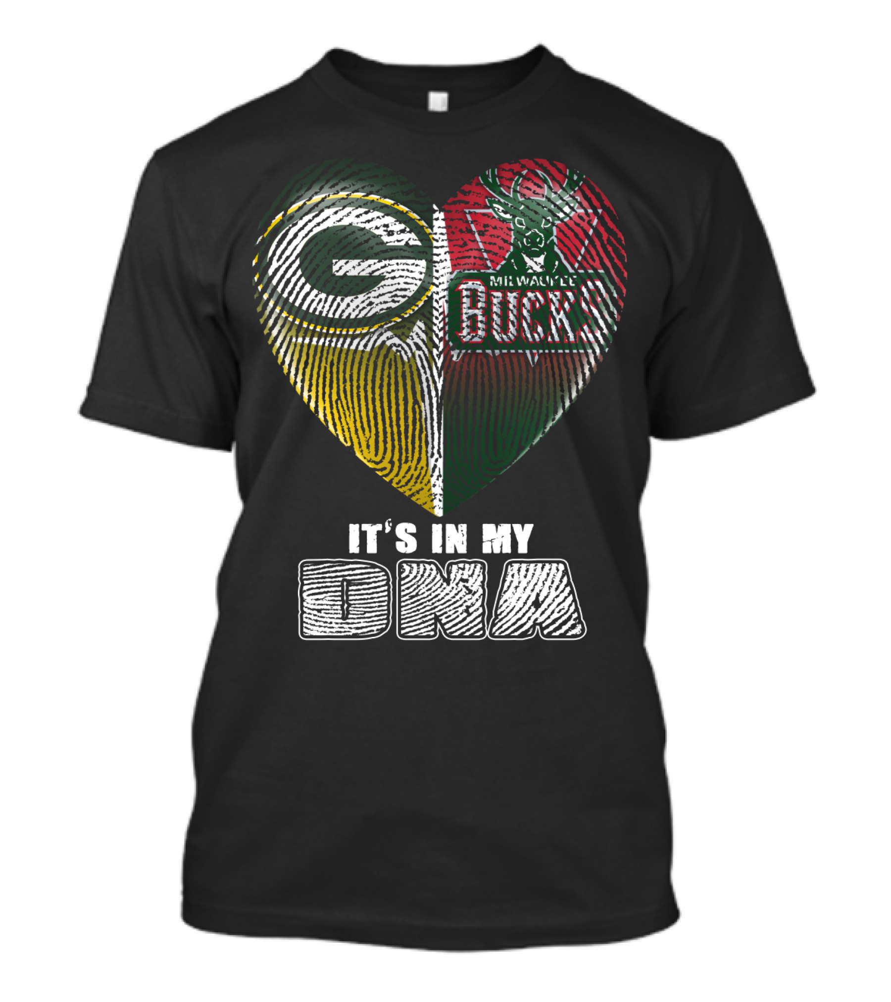 Green Bay Packers Milwaukee Bucks It's In My Dna T-Shirt